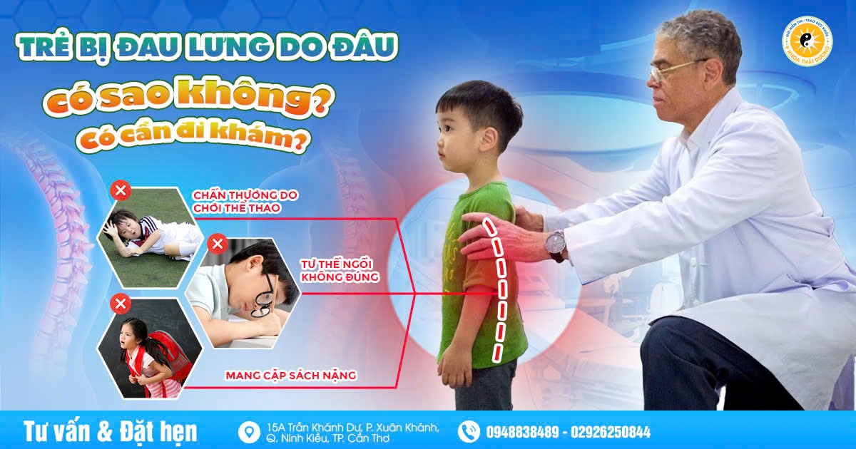 Trẻ bị đau lưng do đâu, có sao không? Có cần đi khám?